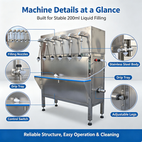 Machine de remplissage manuelle haute précision pour jus, sirop, thé, whisky, vodka, Baijiu, saké, emballage en bouteilles PET, verre et fûts métalliques