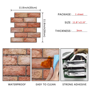 Tấm tường PVC 30x30cm hiện đại chống thấm nước chống cháy và nhẹ với mô hình gạch giả và thiết kế kết cấu hoa - Product Image 5