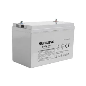 Sunwave baterai sistem surya, baterai sepeda motor sistem surya 12v 250ah 200AH 150Ah 100AH asam timbal AGM/GEl baterai sepeda motor