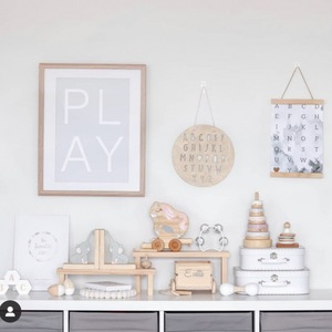 Adornos de pared de madera en stock para habitaciones infantiles, decoración del hogar de estilo nórdico, decoraciones redondas con los 26 letras del alfabeto inglés para - Product Image 4