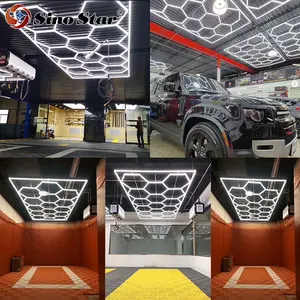 Honeycomb Auto Autoaufbereitungsarbeit Lichtleiste Autowaschanlage Garage Deckenhexagonale Led-Lichter