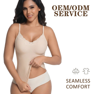 Wholesale Custom Lace Trim Shapewear Bodysuit Women's Tummy Control Bodysuit Seamless Camisole Breathable Slimming Shapewear