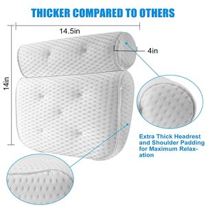 Coussin de bain carré blanc moderne et écologique avec ventouses antidérapantes, repose-<span class=keywords><strong>tête</strong></span> de spa en maille 4D douce pour <span class=keywords><strong>baignoire</strong></span> - Product Image 2