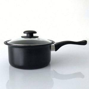 Batterie de cuisine 3 pièces moderne en métal antiadhésive, poignées en bakélite, couvercles en verre trempé, design écologique, noir, modèle unique – Vente chaude - Product Image 6