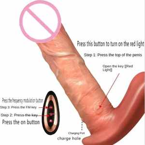 Vibrateur féminin en silicone, simulation de pénis télescopique, télécommande sans fil, masturbateur électrique portable, jouets sexuels pour femmes, USB - Product Image 2