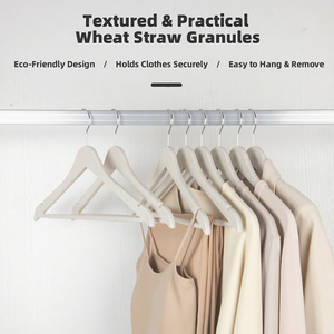 Tùy chỉnh sinh thái thân thiện mới rơm lúa mì sợi gỗ nhìn quần áo Móc bền tủ quần áo cho quần áo siêu thị tiêm - Product Image 5