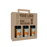 Caja de Cartón Corrugado Kraft Impresa Personalizada para 6 Botellas de Vino, Portátil, para Venta al por Mayor