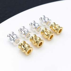 Copper Plated Gold Plated Thick Silver <b>Candy</b> Bead Spacer For DIY Bracelet <b>Necklace</b> Jewelry Accessories - Product Image 1