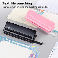 Perforatrice professionnelle Allwin 0660 réglable en métal, revêtement poudré multicolore, six trous, capacité 8 feuilles pour agenda
