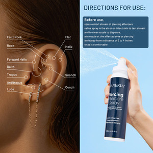 Piercing Nachsorge Benutzer definiertes Logo Kochsalz lösung Reinigungs lösung Nase Bauch Ohr Piercing Reiniger Nachsorge Piercings Spray - Product Image 3