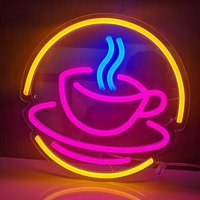 Enseigne néon en acrylique étanche pour tasses à café, logo personnalisé, signalétique pour café, bistro, devanture de magasin, affichage commercial