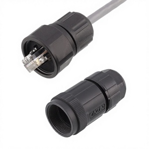 Conector de Alimentación E13 Impermeable RJ45 Macho/Hembra, Tipo Roscado, Enchufe Recto, OD6.0 OD8.0 - Product Image 3