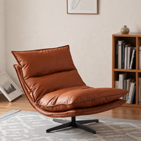 Fauteuil lounge moderne en cuir |   Fauteuil d'appoint luxueux rembourré pour salon et mobilier d'hôtel