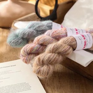 Fil de <span class=keywords><strong>laine</strong></span> Mohair dégradé Hank Top teint pour châle tricoté à la main Fil de <span class=keywords><strong>laine</strong></span> soufflé de couleur Tang - Product Image 2
