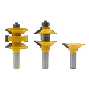 3PC Entry Interior Tenon Door Router Bits Set Milling Cutter Solid Carbide End Mills CNC Router Bit For Wood