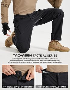 <span class=keywords><strong>TACVASEN</strong></span> Herren Taktische Wasserdichte Mittelhohe Arbeitshose Dehnbare Cargo-Hose mit 9 Taschen 65% Polyester & 35% Baumwolle - Product Image 6