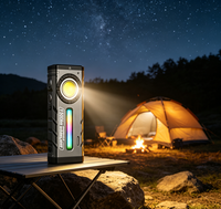 Lampe de poche LED COB portable 1500LM, lampe latérale couleur RGB, lampe de travail magnétique pour réparation automobile, camping, randonnée, course à pied, urgence