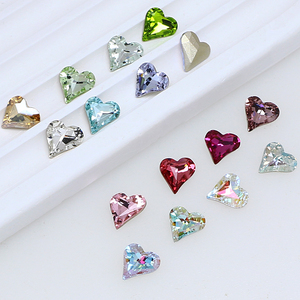 Cuentas de diamantes de imitación de cristal 3D de calidad de lujo de Dongzhou, piedra de lujo de cristal en forma de corazón para joyería de uñas, accesorios al por mayor DIY - Product Image 2