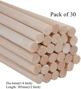 New Arrivals Crafting Ideas 5mm High Quality Decorative Balsa Natural Unfinished Round Wood Sticks Wooden Dowel Rods