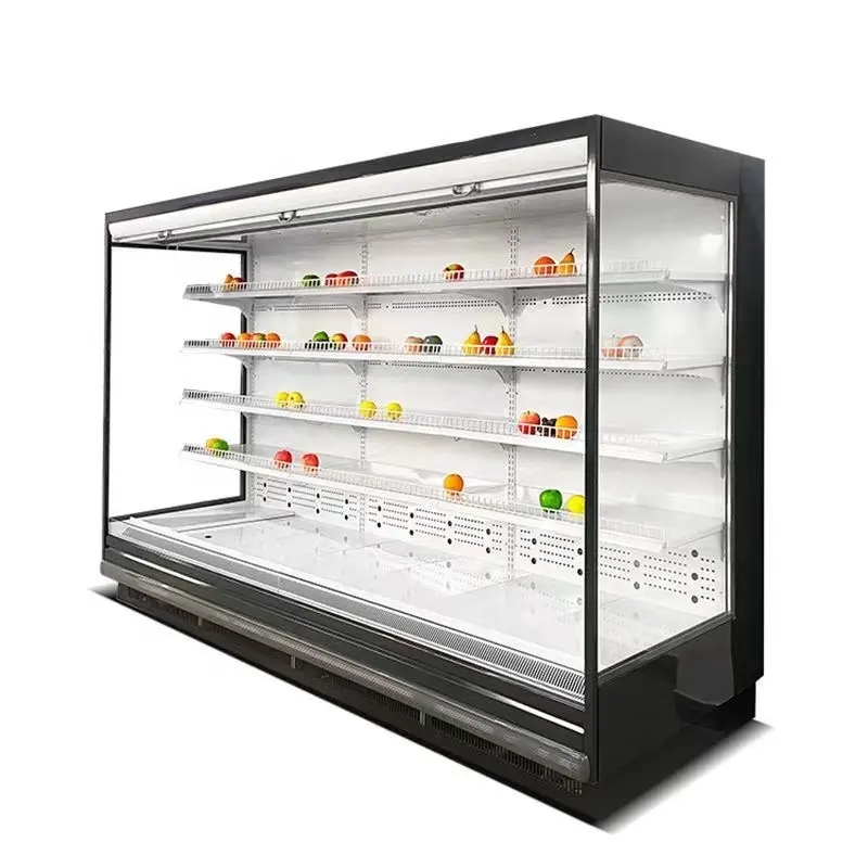 Armadio per tende d'aria carne di frutta armadio per la conservazione della freschezza frigorifero per supermercati piccolo congelatore verticale commerciale