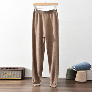 Leggings da <span class=keywords><strong>uomo</strong></span> in maglia spessa in puro Cashmere 100% per il calore dell'autunno e dell'inverno, pantaloni in maglia tinta unita - Product Image 2