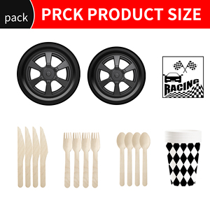 Juego de Vajilla Desechable con Diseño de Carreras DAMAI en Blanco y Negro, Platos, Vasos y Servilletas de Papel para Fiestas, Artículos para Fiestas de Cumpleaños Infantiles - Product Image 2