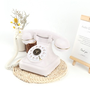 Telefono <span class=keywords><strong>Vintage</strong></span> Bianco con Pulsante per Libro degli Ospiti Audio, Registratore di Messaggi Vocali per Matrimoni ed Eventi - Product Image 6