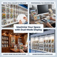 Présentoir mural réglable 2-en-1 en acrylique pour cartes gradées, support de présentation de bureau pour Marvel CBCS PSA Factory