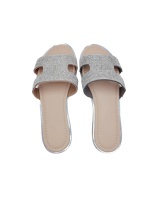 Sandales plates d'été pour femmes de qualité supérieure, marron/noir/doré/argent, vente en gros, service de logo personnalisé Chine, semelle intermédiaire en PU, semelle extérieure en TPR