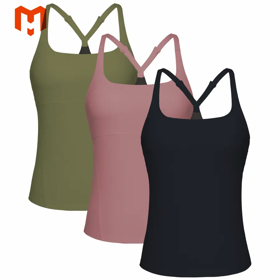 Custom Breathable Lightweight Moisture Wicking Cross Back Yoga Top Vest Workout Clothing Women Tank Top Women Singlet