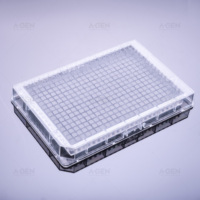 Plaque ELISA transparente à 384 puits, non stérile, avec couvercle transparent, consommables de laboratoire