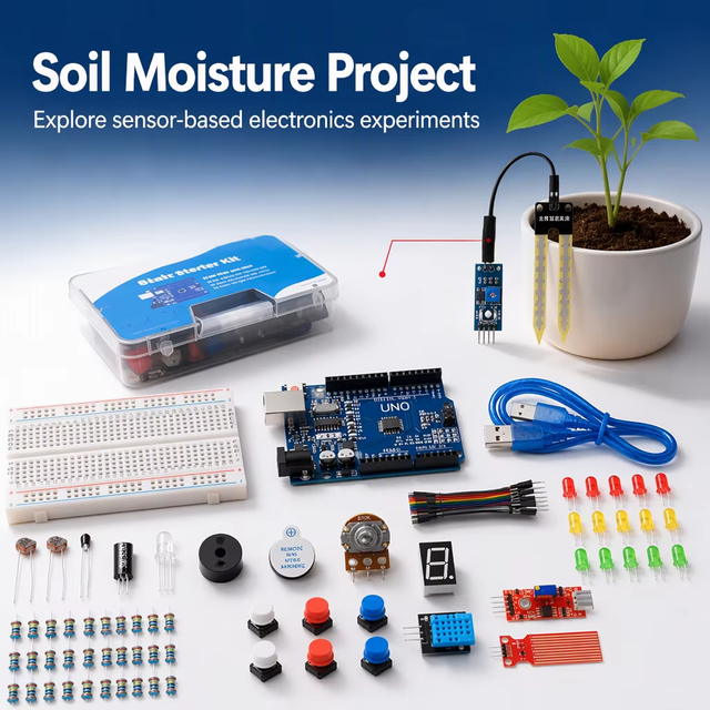 UNO R3 Starter Kit Electronics Learning Kit with Sensors Breadboard Tutorial Guide DIY Programming Project for Beginners STEM