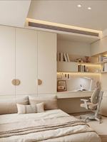 Armoire de chambre à coucher intégrée en contreplaqué OSB moderne, design mural, grande capacité, durable, bricolage pour le rangement des vêtements en appartement