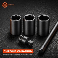 Jeu de douilles à chocs B&T 54 pièces, 1/2 pouce, métriques 10-38 mm, en chrome vanadium, avec coffret rigide, OEM