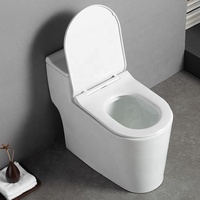 Inodoro de Cerámica de Alta Calidad para Hotel, Diseño Moderno Cuadrado de Una Pieza, con Doble Descarga, Sanitario para Baño