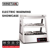 Vitrine chauffante électrique commerciale 700 mm 0,7 kW en acier inoxydable pour café et buffet