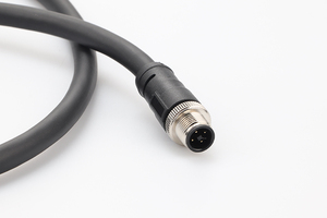M12 S T <strong>K</strong> <strong>L</strong> <strong>M</strong> High Power 2+PE 3+PE Large Voltage Molded Right Angle Elbow Circular PVC PUR Male Plug IP68 Connector - Product Image 4