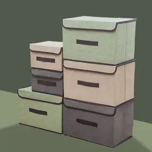 Portable Stackable Basket Organizer Cube Lids Dobrável Caixas De Armazenamento 2 Pcs Set Caixas De Armazenamento Em Casa Para Quarto