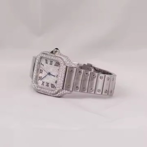 นาฬิกาเพชรทรงฮิปฮอปแบบกำหนดเองหรูหราสำหรับผู้ชายพร้อมหน้าปัดปรับแต่งเองและนาฬิกาออกแบบเฉพาะจากอินเดีย - Product Image 2