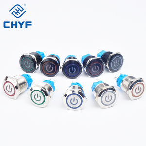 Kim loại đẩy nút chuyển đổi 22 mét Vòng thắp sáng 5 Pin điện 110 volt đẩy nút chuyển đổi, Piezo chuyển đổi - Product Image 1