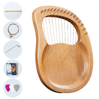 Factory Supply 24 String Mahogany Lyre Harp Mini Portable Lyre Soft Voice Kids Adult Gift OEM ODM Custom Musical Lyre Instrument