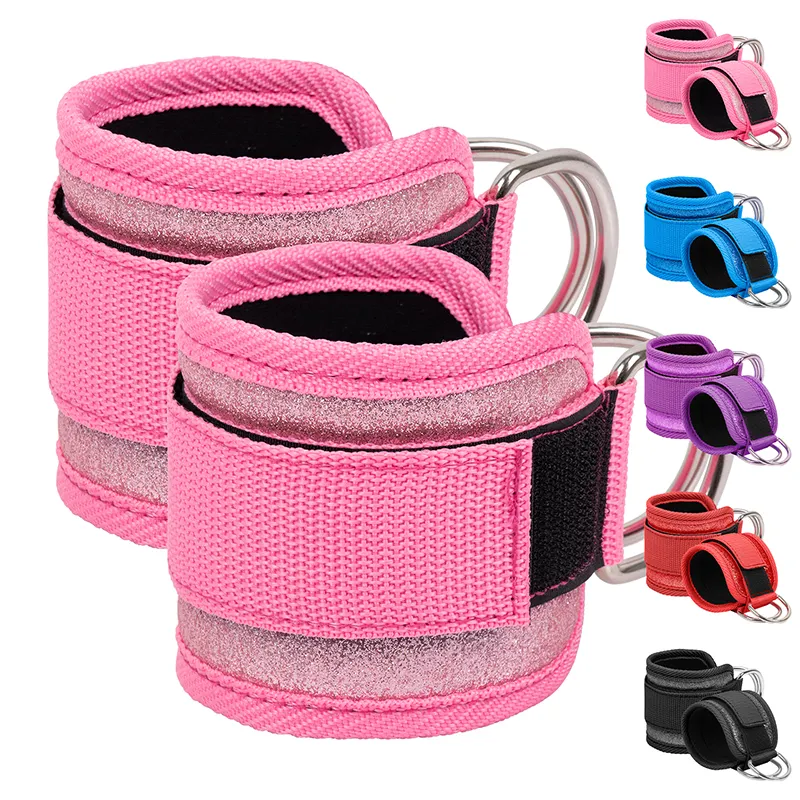 MKAS - Correias personalizadas de lantejoulas para tornozelo, para exercícios de levantamento de peso, fitness, equipamentos de cabo, fitness