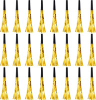6 Stück/Set Plastik-Glitzer-Lärmmacher in Gold für Geburtstag und Silvester, Partyzubehör