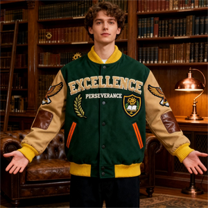 Chaqueta Bomber Varsity de Lana para Hombre, Estilo Vintage, Otoño, con Logotipo Bordado Personalizado, Transpirable y Ecológica - Product Image 2