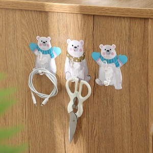 Household <b>Plastic</b> <b>Hook</b> With Adhesive Strong Load-bearing Door Wall with Adhesive <b>Hook</b> Hanging Clothes Bag Hanging Rack - Product Image 4