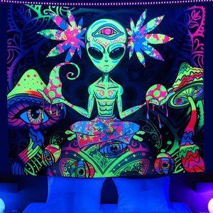 <span class=keywords><strong>Tapisserie</strong></span> Alien Trippy, <span class=keywords><strong>tapisserie</strong></span> <span class=keywords><strong>murale</strong></span> psychédélique avec motif de champignons, <span class=keywords><strong>tapisserie</strong></span> en polyester colorée avec imprimé galaxie spatiale pour la décoration <span class=keywords><strong>murale</strong></span> de la chambre à coucher - Product Image 2
