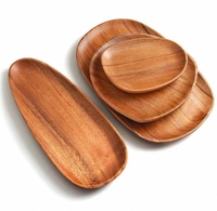 Handgemaakte acaciahouten snackplank, duurzaam, luxe, decoratief dienblad voor feestjes, onregelmatig design, gepolijst, voor het serveren van gedroogd fruit en eten.