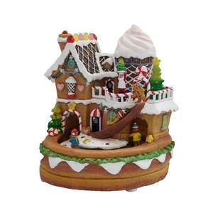 Casa <span class=keywords><strong>de</strong></span> Jengibre Musical <span class=keywords><strong>de</strong></span> Resina con 8 Canciones Navideñas, con Luz LED y Movimiento, Pueblo Navideño, Decoración Navideña 2024 - Product Image 4