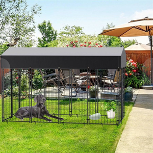 บ้านสุนัขลวดตาข่ายเชื่อมพร้อมที่บังแดด - Product Image 5