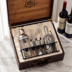 Ensemble de bar <span class=keywords><strong>à</strong></span> cocktails en acier inoxydable personnalisable avec logo, prix de gros, <span class=keywords><strong>shaker</strong></span> en verre de 400 ml avec support en acrylique - Product Image 6